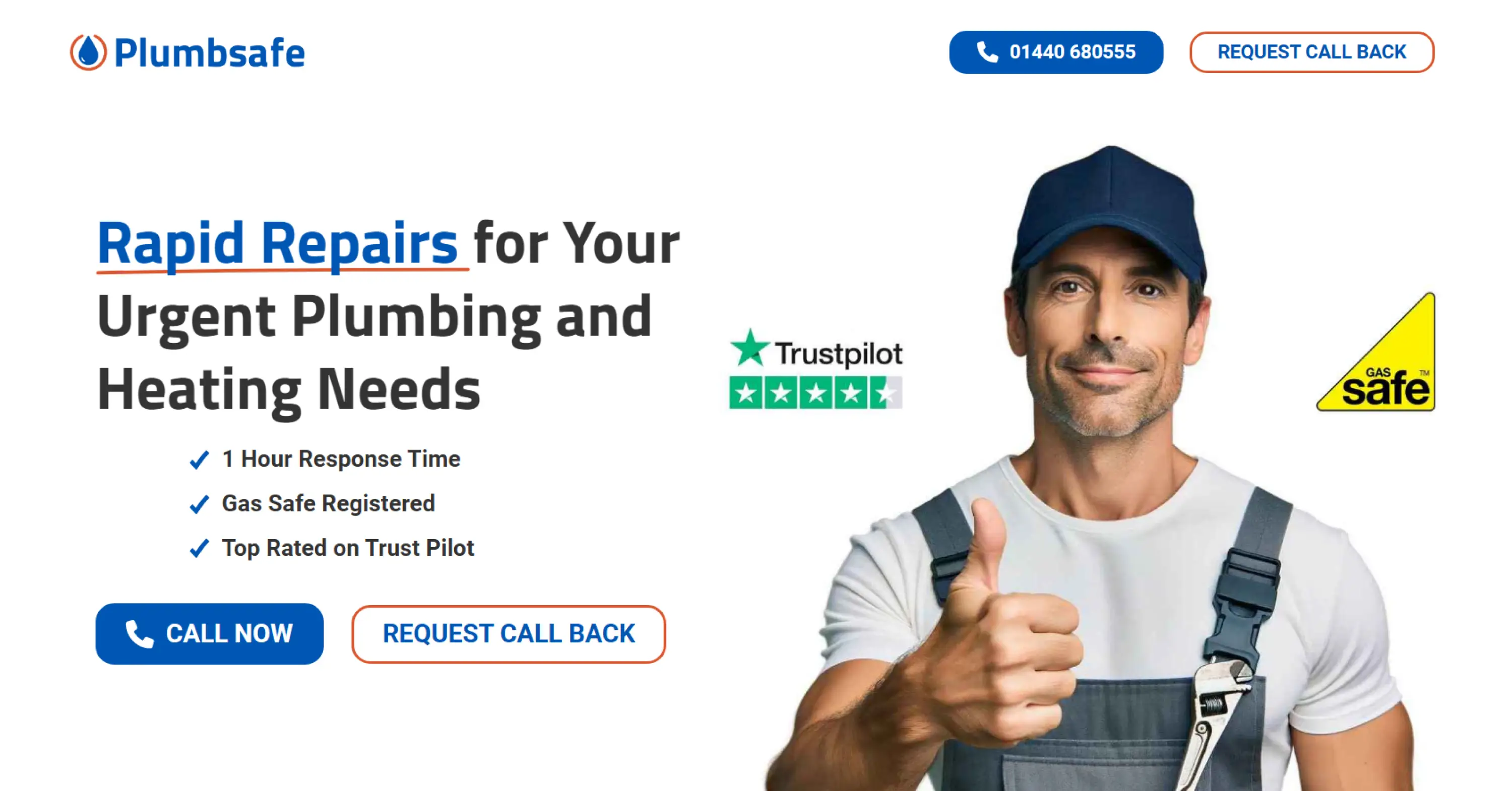 Screenshot of the plumbsafe website