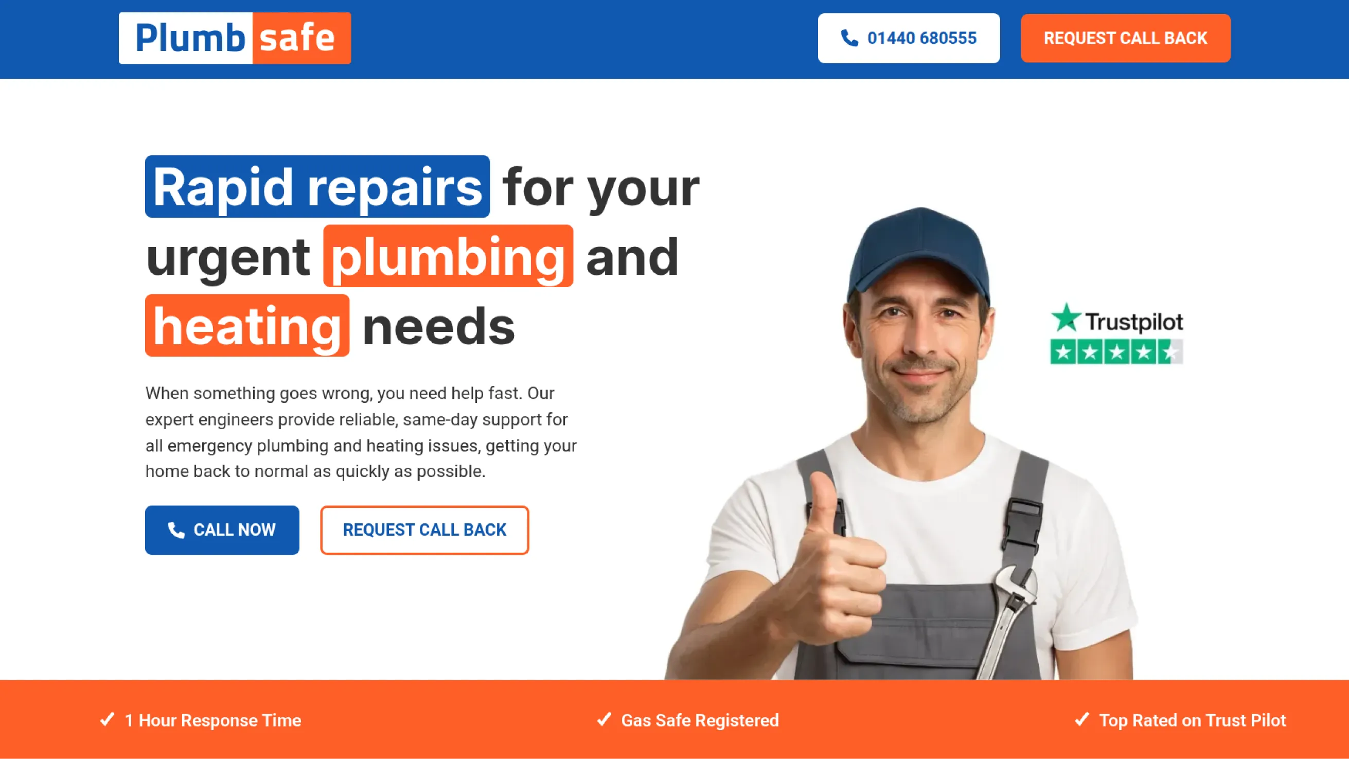 Screenshot of Plumbsafe website
