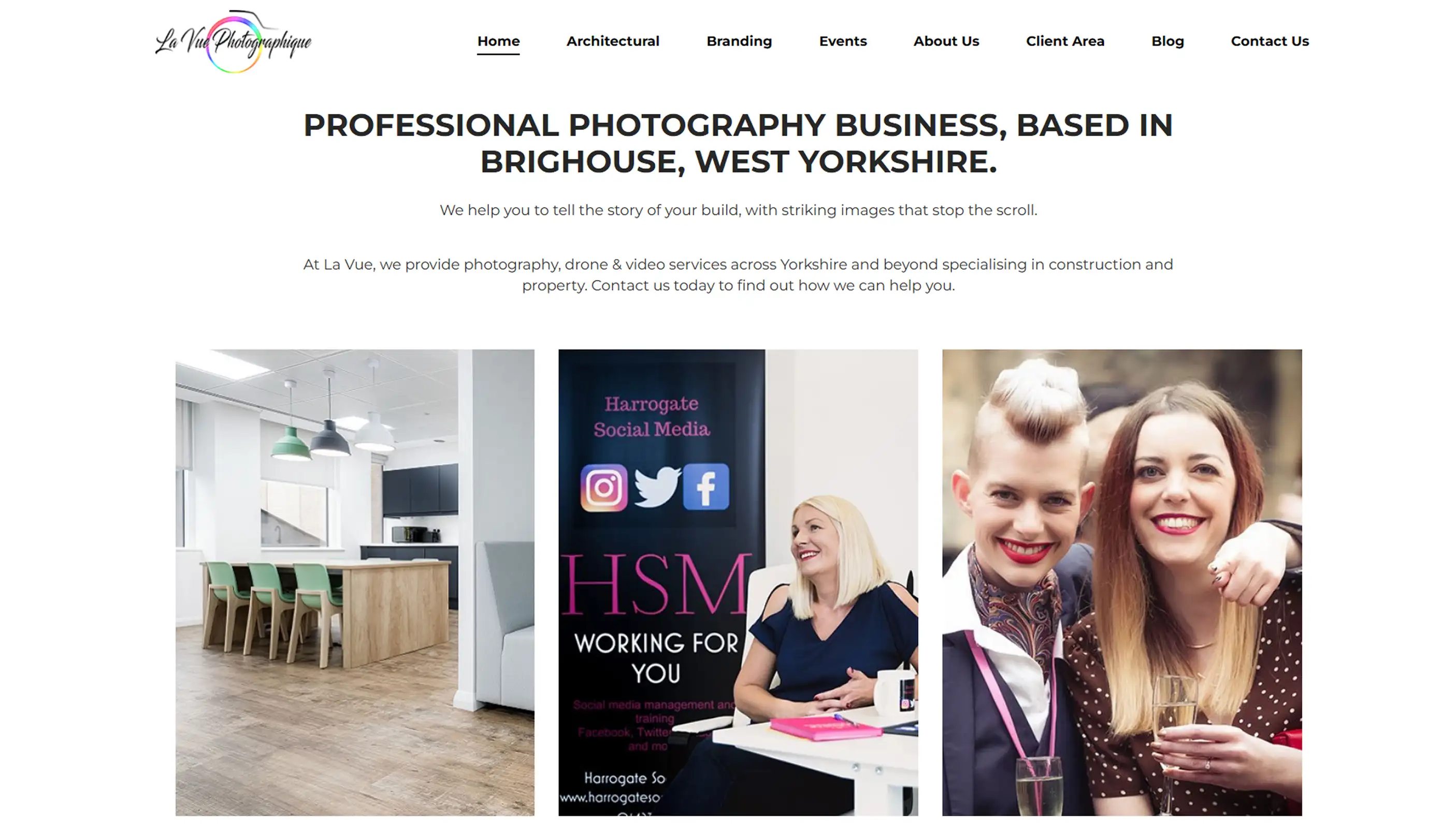 Screenshot of the La Vue Photographique website